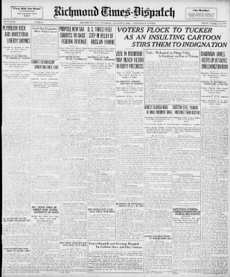 Richmond Times-Dispatch from Richmond, Virginia on August 2, 1921 · Page 1