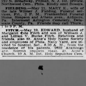 Obituary for EDWARD FITCH