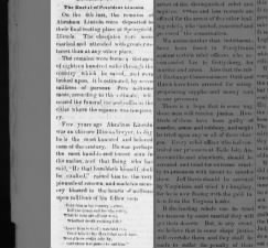 Newspaper account of the burial of President Lincoln in Springfield, Illinois, on May 4, 1865