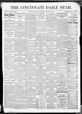 The Cincinnati Daily Star from Cincinnati, Ohio on August 14, 1879 · Page 1