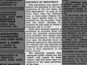 “Separate but equal” from Plessy v. Ferguson is used in the 1954 Brown v. Board of Education