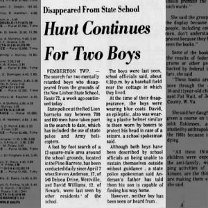 Hunt continues for two boys