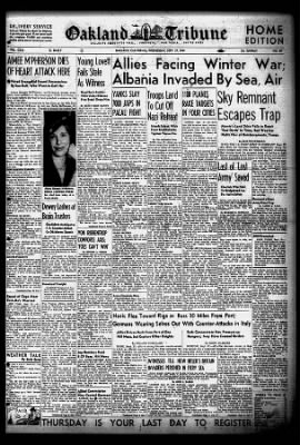 Oakland Tribune from Oakland, California on September 27, 1944 · Page 1