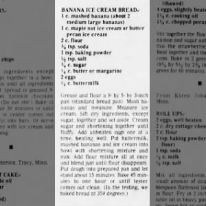 Recipe: Banana Ice Cream Bread (1979)