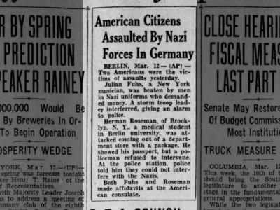 American Citizens Assaulted By Nazi Forces In Germany