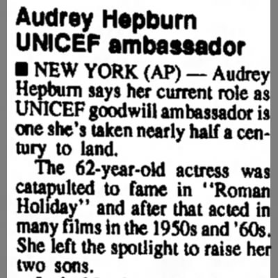 Audrey Hepburn, later life - 