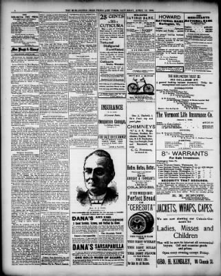 The Burlington Free Press from Burlington, Vermont on April 14, 1894 · Page 4