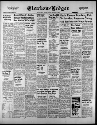 Clarion-Ledger from Jackson, Mississippi on November 2, 1941 · Page 1
