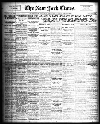 The New York Times from New York, New York on September 20, 1914 · Page 1