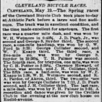 First mention of W. F. Knapp in a bicycle race