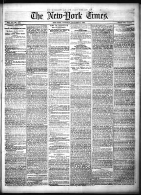 The New York Times from New York, New York on November 3, 1859 · Page 1