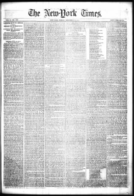 The New York Times From New York New York On November 30 1860 Page 1