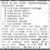 Apple-Cabbage Casserole (1951)