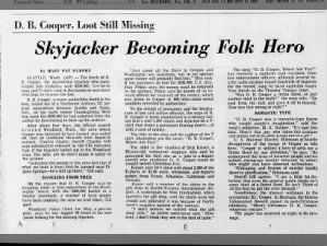 Skyjacker D.B. Cooper Becoming Folk Hero