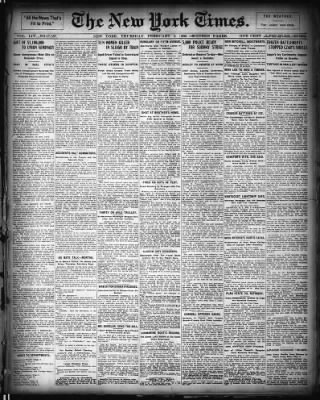 The New York Times from New York, New York on February 2, 1905 · Page 1