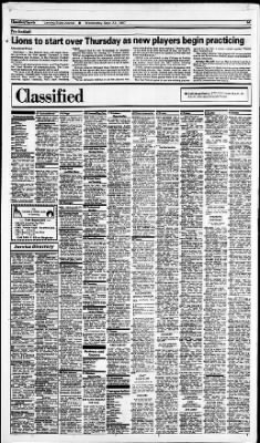 Lansing State Journal From Lansing Michigan On September 23 1987