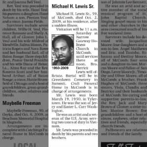 Obituary for Michael H. Lewis, 1950-2009 (Aged 59)