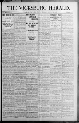 The Vicksburg Herald from Vicksburg, Mississippi • Page 1