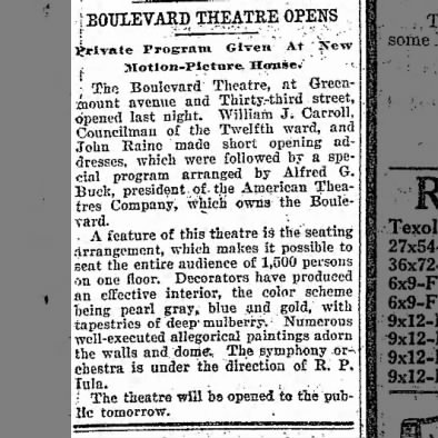 Boulevard theatre opening