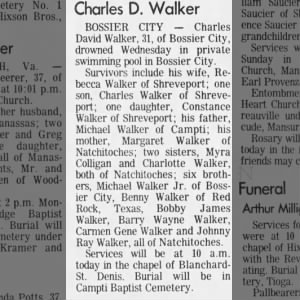 Obituary for Charles David Walker