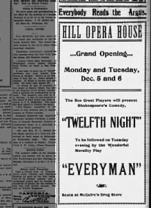 Hill Opera House opening