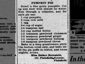1930 homemade traditional one-egg pumpkin pie recipe from scratch