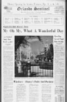 Front page of Orlando Sentinel reporting on opening day of Walt Disney World in 1971
