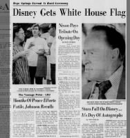 White House flag presented to Roy Disney during Grand Opening of Walt Disney World