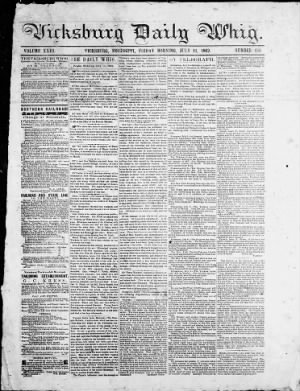 Vicksburg Daily Whig from Vicksburg, Mississippi • Page 1