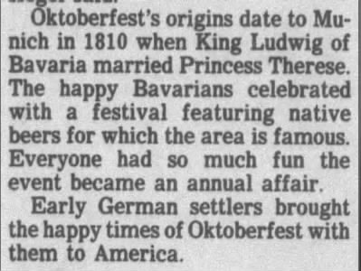 Oktoberfest origins