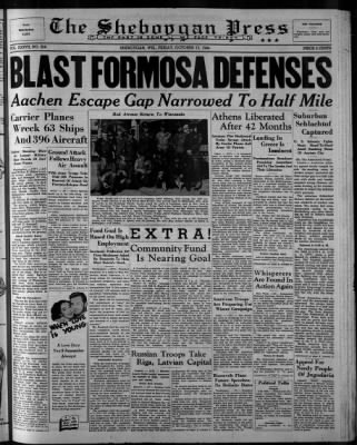 The Sheboygan Press from Sheboygan, Wisconsin on October 13, 1944 
