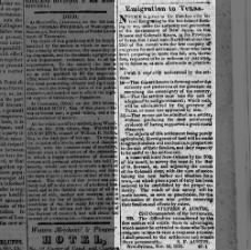 Stephen F. Austin prints detailed newspaper notice to families planning to emigrate to Texas