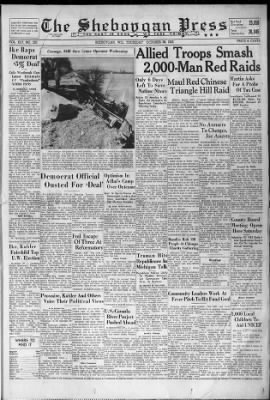 The Sheboygan Press from Sheboygan, Wisconsin on October 30, 1952 · Page 1