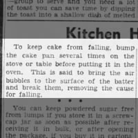 How to keep a cake from falling