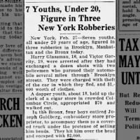 7 Youths, Under 20, Figure In Three New York Robberies