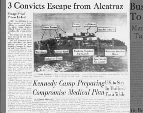 In 1962 three prisoners successfully escape Alcatraz Federal Penitentiary