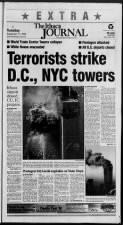 Front page news coverage of the September 11th (9/11) terrorist attacks