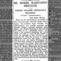 British newspaper prints news of 1911 assault on Booker T. Washington in New York