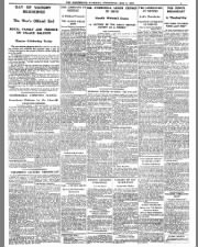 Newspaper coverage summarizing government speeches and how Great Britain celebrated V-E Day