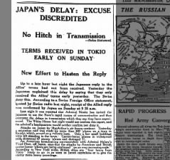 United Kingdom newspaper reports on August 14 that Japan has not yet replied to the Allies' terms