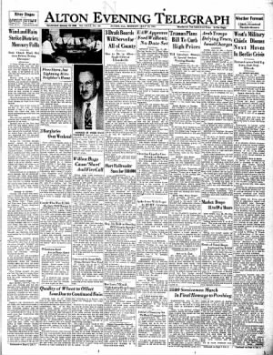Alton Evening Telegraph from Alton, Illinois • Page 1