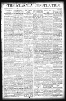 The Atlanta Constitution From Atlanta Georgia On October 31 1883