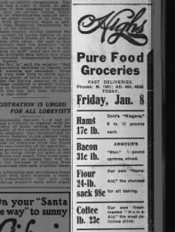 Grocery store prices, Georgia, 1915