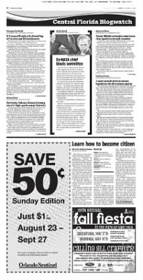 The Orlando Sentinel from Orlando, Florida on September 11, 2009 · B2
