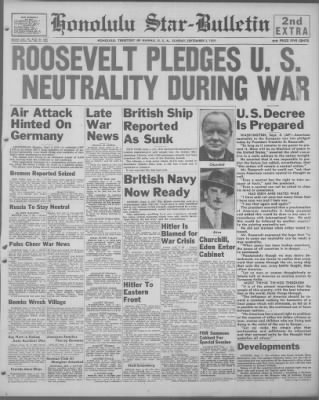 Honolulu Star-Bulletin from Honolulu, Hawaii on September 3, 1939 · 1