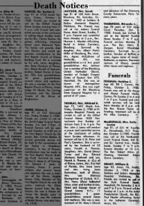 Obit Mildred B (Morgan) Thomas, Star-Gazette, Elmira, NY; 5 Oct 1980; p 42