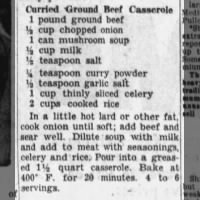 Curried Ground Beef Casserole (1952)