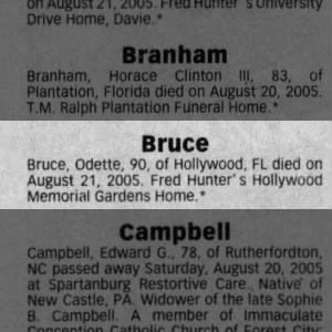 Obituary for Odette Bruce (Aged 90)