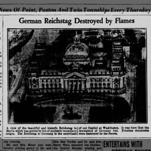 German Reichstag Destroyed by Flames