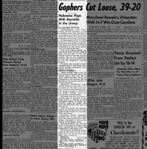 1951 Nebraska at Minnesota AP
